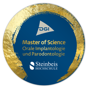 Auszeichnung Siegel Master of Science Orale Implantologie und Parodontologie Steinbeis Hochschule | MeinZahnarzt Tirol